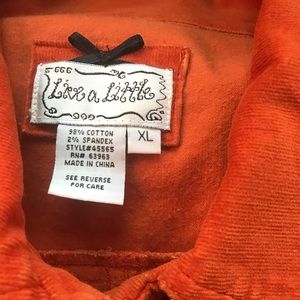 Live a little orange corduroy jacket